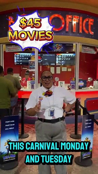 📣🎭 $45 Movies at Movietowne C3 this Carnival Monday and Tuesday! Don't Miss Out!🎉 #Carnival2025 #MovietowneMagic #MovieTime #movietownec3