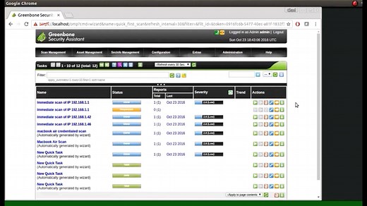 How can I conduct a vulnerability scan of my network using OpenVAS?