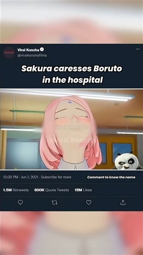Sakura caresses Boruto in the hospital #sakura #boruto #naruto #anime