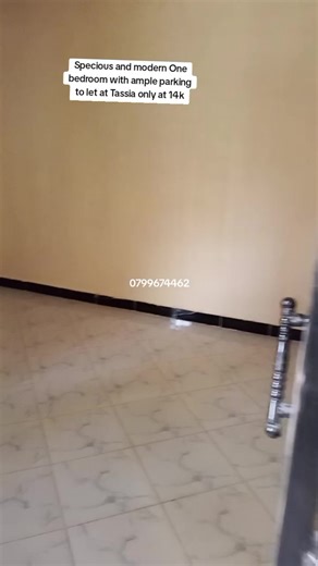 Specious and modern One bedroom with ample parking to let at Tassia only at 14k For more information call or Whatsapp number on bio