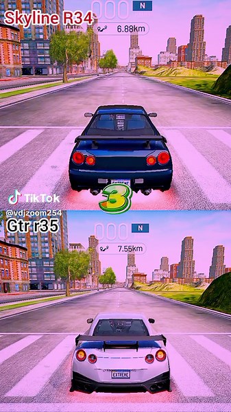 GTR R34 vs GTR R35 Race in Extreme Car Driving Simulator