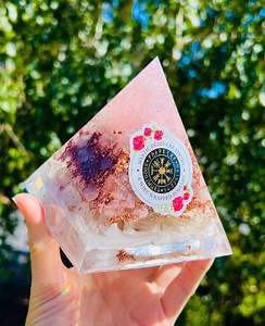 Orgone EMF Protection Pyramid, Clear Quartz, Rose Quartz, Spiritual Decor, Meditation Decor, Radiation Protection, Viking Symbol, Gift Ideas - Etsy