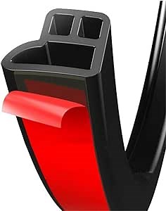 Rubber Car Weather Stripping 5M/16.4Ft L-Shape Self-Adhesive Windshield Trim Seal Strip