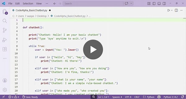 #codealpha #python #chatbot #internship #programming #learningjourney | Sumaika Shahid