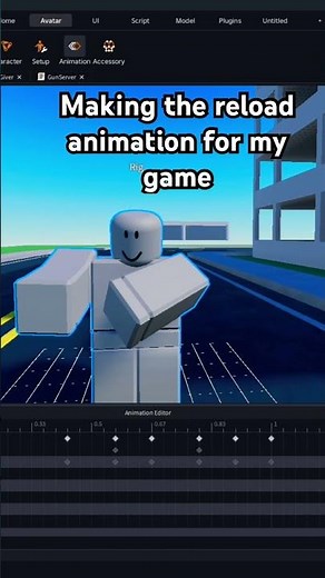 Making an r15 animation for reloading in my new game in Roblox
