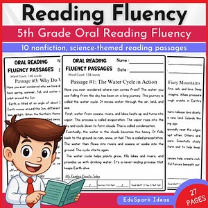 Fifth Grade Oral Reading Fluency Passages with Comprehension Questions