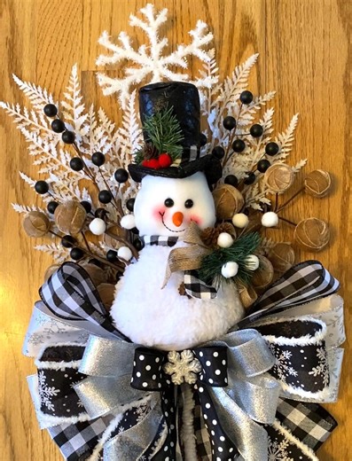 Whimsical Winter Snowman Tree Topper Winter Tree Decoration - Etsy