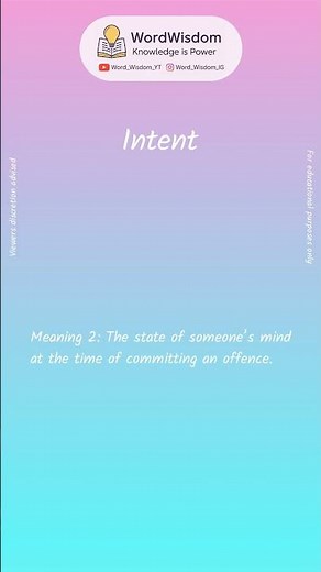 What does "Intent" mean? | English vocabulary shorts | #intent #wordwisdom