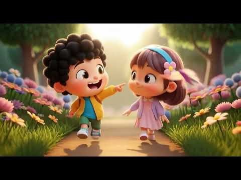 Leny and Wanto's Adventure Cartoon Animation with Butterflies"