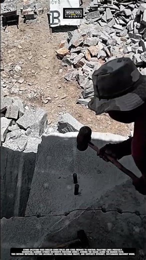 Split Stone Blocks using Wedge and Sledgehammer | best for Clean Cuts #tool