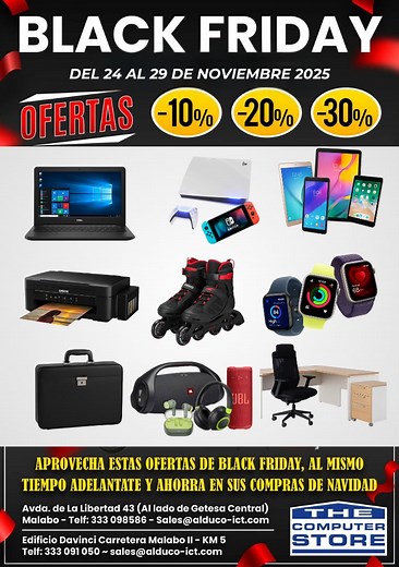 30 reactions · 3 comments | El Black Friday llega a The Computer Store del 24 al 29 de noviembre. Aprovecha descuentos especiales en tabletas, ordenadores, accesorios, bolsos profesionales y mucho más. Productos de marca, auténticos y de calidad, ahora a precios que no puedes dejar pasar. Prepárate para las mejores ofertas del año. #BlackFriday #TheComputerStore #CarmenismeldaAvomo #Ofertas #TecnologíaDeCalidad #Tabletas #AccesoriosTech | The Computer Store GE | Facebook