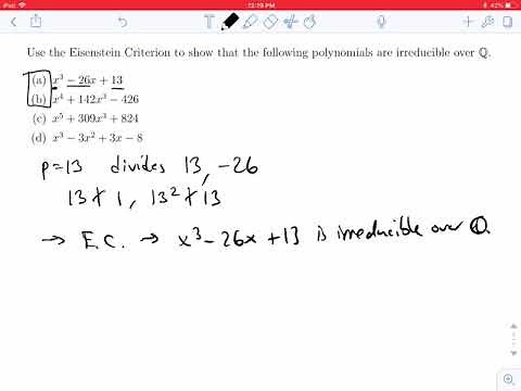 Polynomials: Using Eisenstein’s Criterion