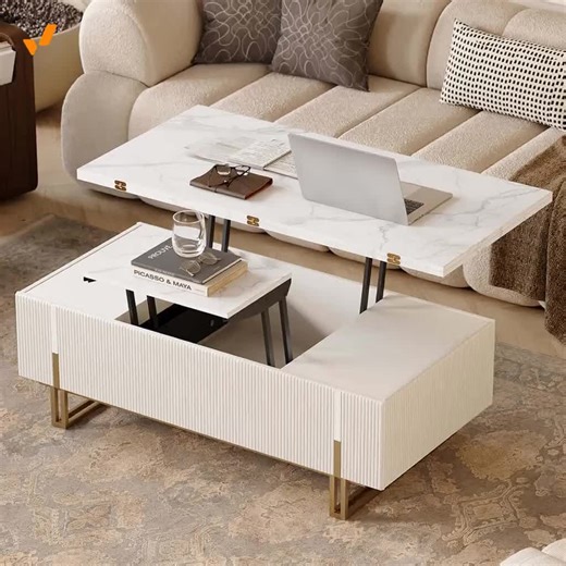 https://buff.ly/nscXGTk ✨ Elevate your living space with our Modern Lift-Top Coffee Table! ✨ This chic table in an elegant off-white finish features a stunning faux marble top and a sleek brushed gold base. Perfect for any modern home! 🏡 🔹 **Lift-Top Design**: Transform it into a workspace or dining area with ease! 🔹 **Storage Drawers**: Keep your space tidy with 2 spacious drawers for all your essentials. 🔹 **Hydraulic Lift**: Smooth and