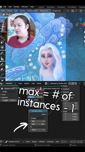 how to randomize curve instances (as taught by YOU!) ✨ #geometrynodes