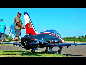 HUGE RC BAE-HAWK SCALE MODEL TURBINE JET FLIGHT DEMONSTRATION