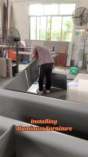 Installing aluminum furniture #aluminumfurniture #wardrobe #closet #kitchencabinet