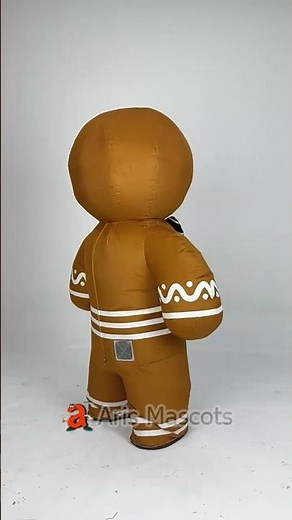 Adult Inflatable Gingerbread Man Costume Cartoon Character Cosplay Suit for Entertainments