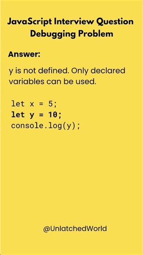 Using an undeclared variable triggers a reference issue #shorts #javascript #coding #debugging