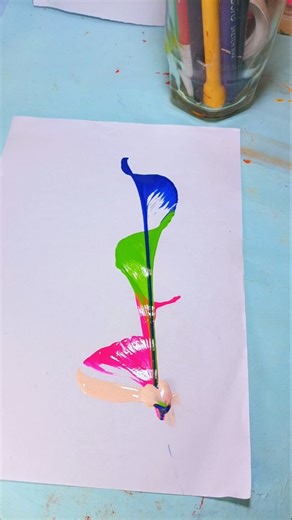 DIY Thread Art 🌈/ String pull Art 😍💕 #shorts #watercolor #threadart #shortsvideo #painting