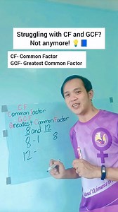 367K views · 5.7K reactions | Unlock the magic of Math! ✨ Learn how to find Common Factors and the Greatest Common Factor in the easiest way ever!  Watch and get smarter in minutes! 邏 #MathMadeEasy #TeacherLife #LearningIsFun #MathTips #GCF #CommonFactors #EducationPH #StudySmart #fblifestyle | Dann Carlo Pizarra Pili | Facebook