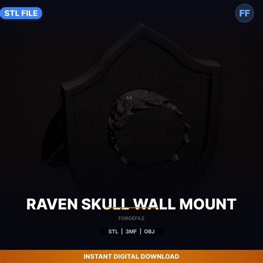 Raven Skull Wall Mount STL File | Secure Mounting Solution | 3D Print Download - Etsy