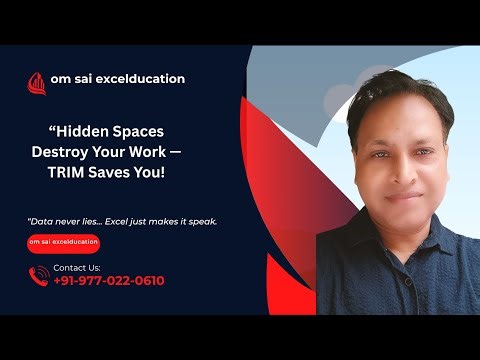 108_TRIM Function = Big Problems SOLVED Instantly! | Clean Your Excel Data Like a Pro