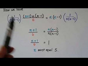 Algebra II 15.3b, Combinations, Solve for n