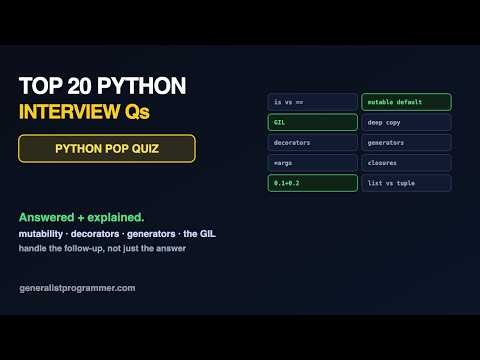 Top 20 Python Interview Questions (Answered + Explained)
