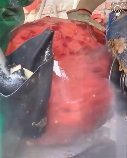 Breaking a red glass slag rock | Palak Tamhanakar