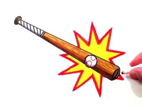 How to Draw a Baseball Bat Hitting a Baseball