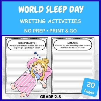 World Sleep Day Activities | Health & Wellness Writing | Grades 2-8