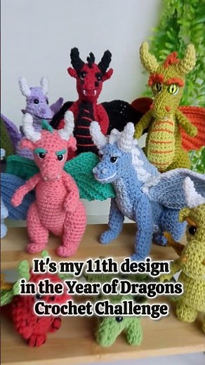 Crochet dragon FREE video tutorial! Crochet with me this amazing amigurumi dragon! #crochetdragon