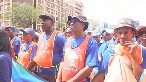 South Africa's main opposition groups protest President