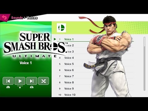 Ryu Voices - Super Smash Bros Ultimate
