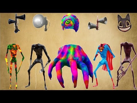 WRONG HEADS SIREN HEAD CAR, GREEN HOUSE HEAD, SCARY HOUSE, SIREN HEAD DOUBLE, SIREN HEAD THUNDERBOLT