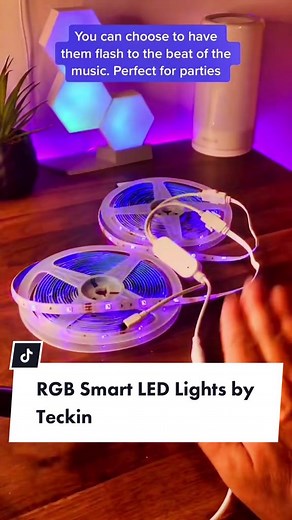 Smart LED light strips that can be controlled with the included remote, your phone or your smart speaker. 10m of fantastic colour or music syncing lights at an incredible price #rgbledlights #rgbled #smartled #smartledstrip #smarthomeuk #teckin #apeman #tiktokshop #tiktokmademebuyit #fyp