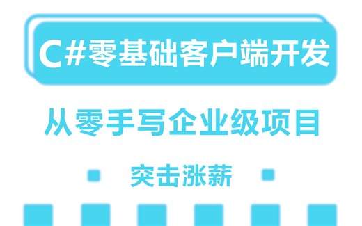 【11月涨薪突击课程】C#零基础客户端开发完整版教程｜WPF/Winform企业级项目落地实战（C#/WPF/Winfrom/程序员/开发）B0652