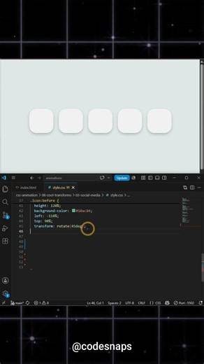 Awesome Social Media Hover Animation 🔥 HTML & CSS #shorts
