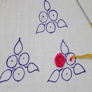 Hand embroidery all over design for dress#steam stitch rose flower design | Dian Embroidery