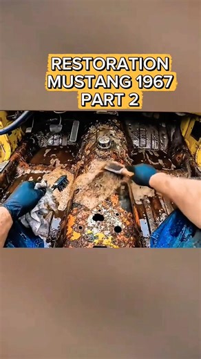 rust removal on an abandoned Mustang #rectoration #car #AutoBodyRepair #ChassisRepair #ProjectCar