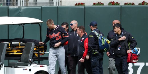 Tigers’ Parker Meadows hospitalized after head-to-head outfield collision with teammate Riley Greene