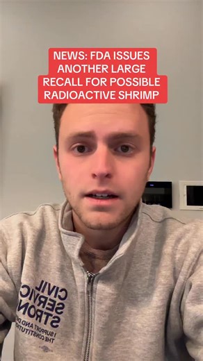 Aaron Parnas on Instagram: "NEWS: The FDA has announced another recall of potentially radioactive shrimp impacting 83,000 bags of frozen shrimp.￼"