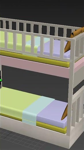 Modern Children Bed Modeling in 3ds Max #shorts #cgi #3dmodeling #3dsmax