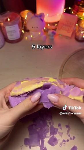 Gradient Butter Wax Cracking (Pink to Purple) ASMR