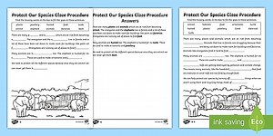 KS1 Earth Day Protect Our Species Differentiated Cloze Procedure