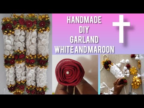 DIY Wedding mala | Handmade white maroon flower mala | Easy Tutorial