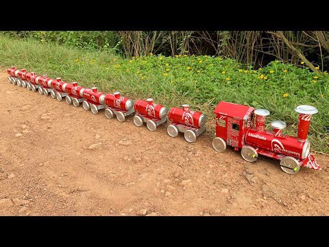 Make a longest toy train with Coca Cola Can - DIY Cars at Home