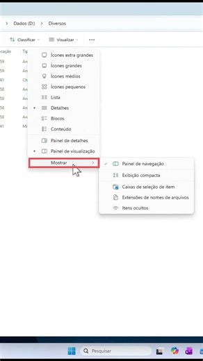 Mostrar ou ocultar extensões de arquivos do Windows 11 #shorts #mswindows