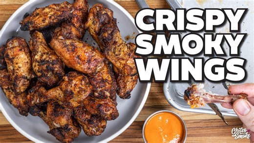 Charcoal grilled crispy chicken wings with big flavor