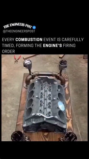 The Engineers Post on Instagram: "Engines don’t run on luck—they run on a precise firing rhythm. The firing order is the exact sequence in which each cylinder ignites, carefully engineered to deliver smooth rotation, balanced power, and maximum efficiency. When the order is correct, the crankshaft turns evenly, vibrations stay low, and power delivery remains clean and predictable. Different engine layouts use different patterns—Inline-4 engines commonly use 1-3-4-2, V6 and V8 engines follow layo